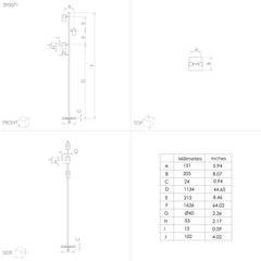Cartagena 3LT Floor Lamp Black & Wood