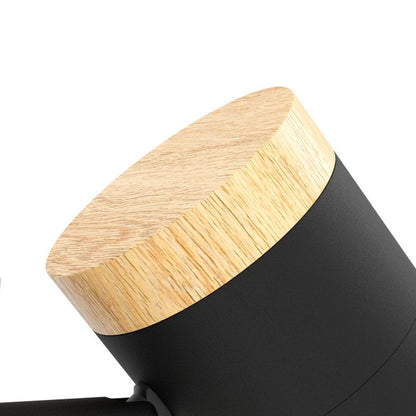 Cartagena 2LT Table Lamp Black & Wood