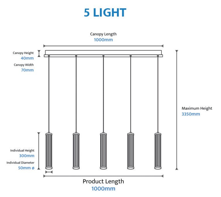 Charm 5 Light Bar Pendant