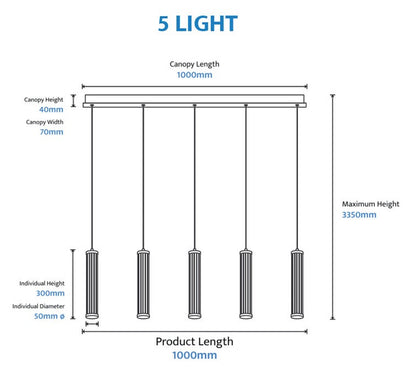 Charm 5 Light Bar Pendant