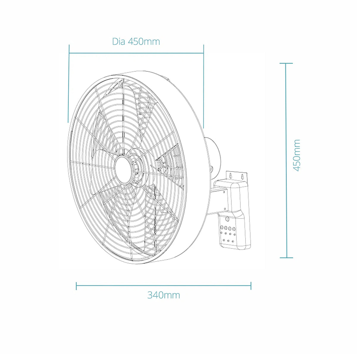 Como AC 16" Wall Fan & Remote
