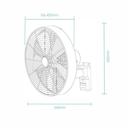 Como AC 16" Wall Fan & Remote
