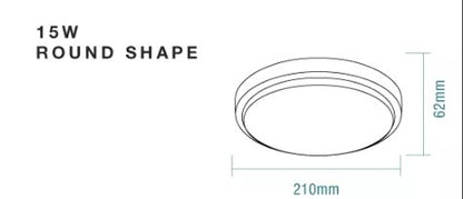 Cove 15W Round LED Bunker Light