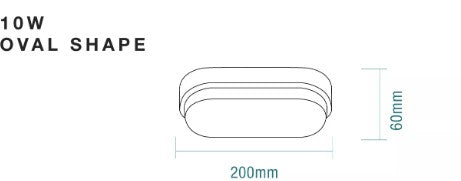 Cove 10W Oval LED Bunker Light