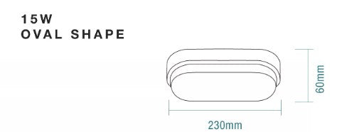 Cove 15W Oval LED Bunker Light