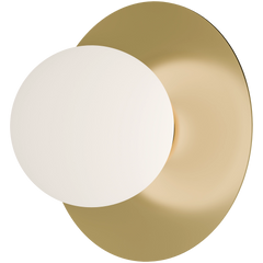 Crest Opal Orb Wall Light Brass