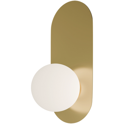 Crest Opal Orb Wall Light Brass