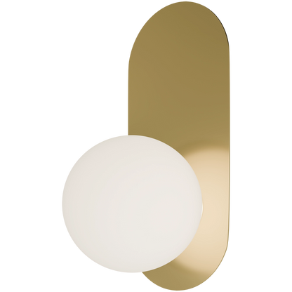 Crest Opal Orb Wall Light Brass