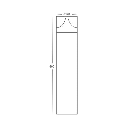 Divad 600mm LED Black Bollard