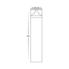 Divad 600mm LED Black Bollard