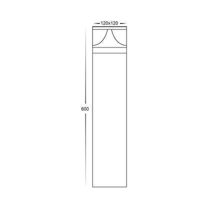 Divad 600mm LED Black Bollard