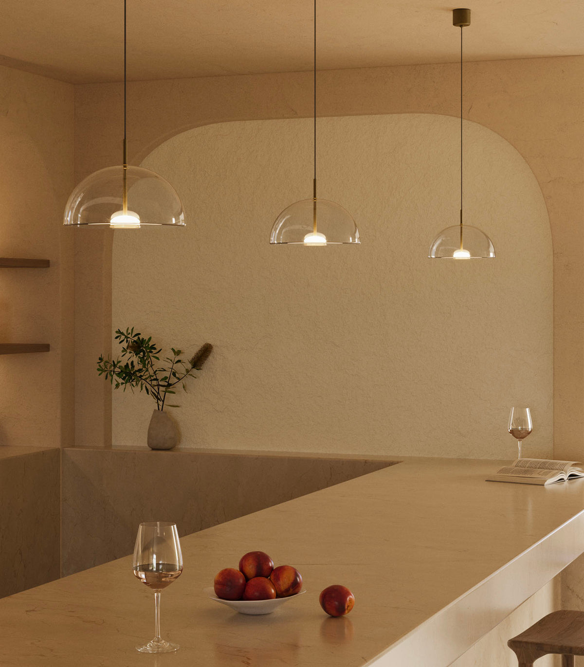 Dome Air Glass LED Pendant