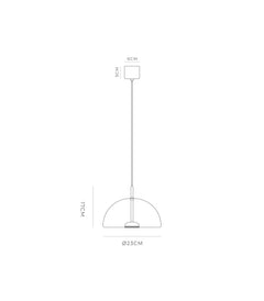 Dome Air Glass LED Pendant