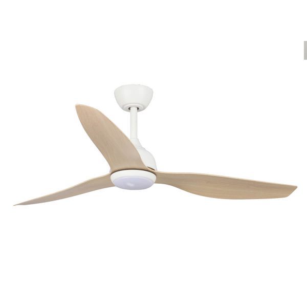 Eco Style 52" DC Ceiling Fan White & Oak with LED Light & Remote