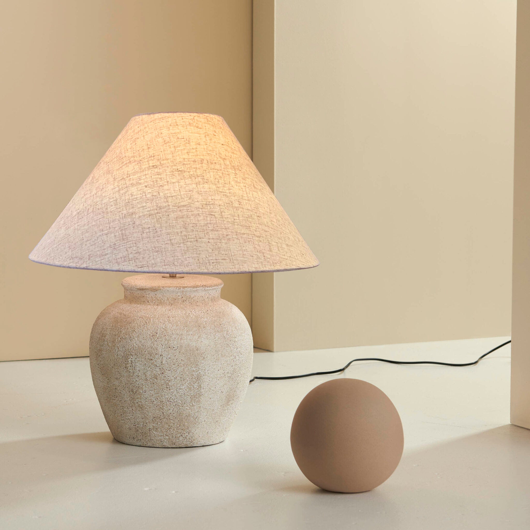 Esme Ceramic Table Lamp Stone