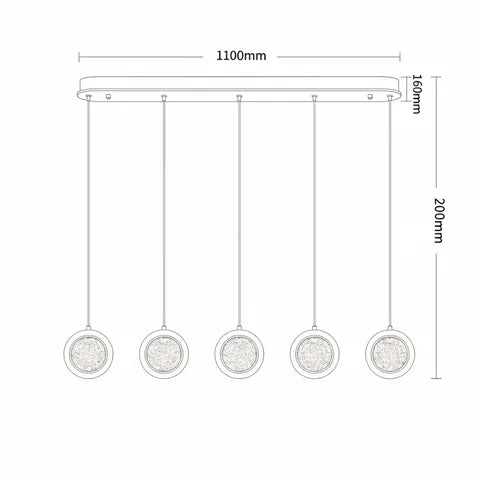 Yoyo 5LT LED Bar Pendant