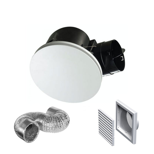 Hybrid Round Exhaust Fan Kit White