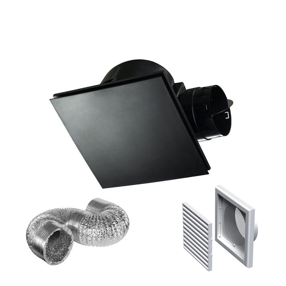Hybrid Square Exhaust Fan Kit Black
