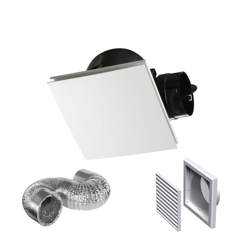 Hybrid Square Exhaust Fan Kit White