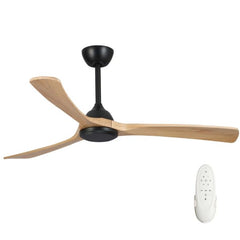 Sanctuary 52" DC Ceiling Fan Black with Natural Blades