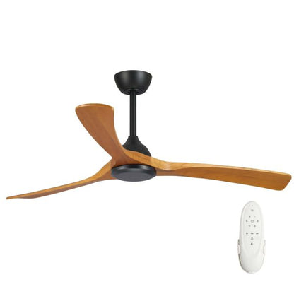 Sanctuary 52" DC Ceiling Fan Black with Teak Blades