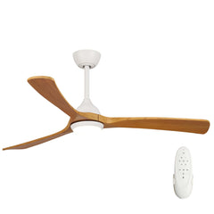 Sanctuary 52" DC Ceiling Fan with LED Light White with Teak Blades