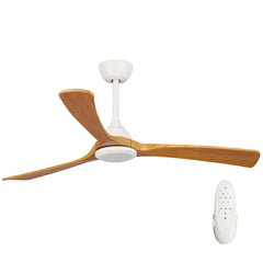Sanctuary 52" DC Ceiling Fan White with Teak Blades