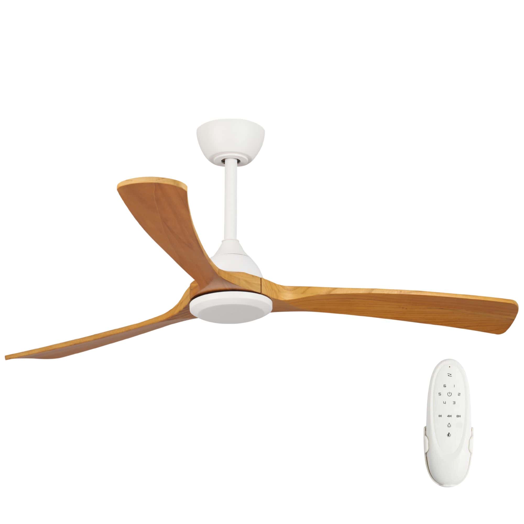 Sanctuary 52" DC Ceiling Fan White with Teak Blades