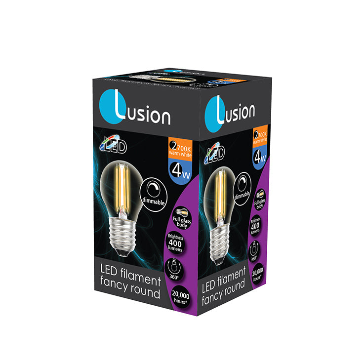 LED Filament Fancy Round Dimmable 4W E27 Globe