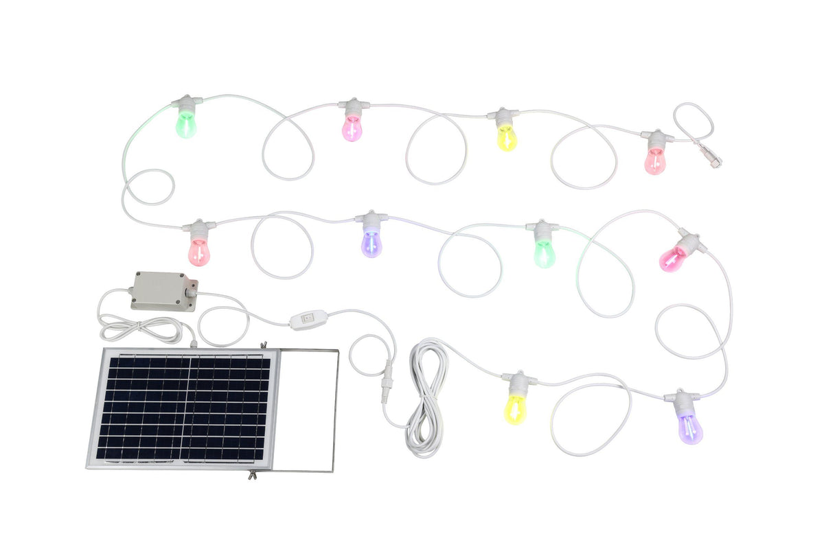 White 10LT Solar Festoon Lighting Kit