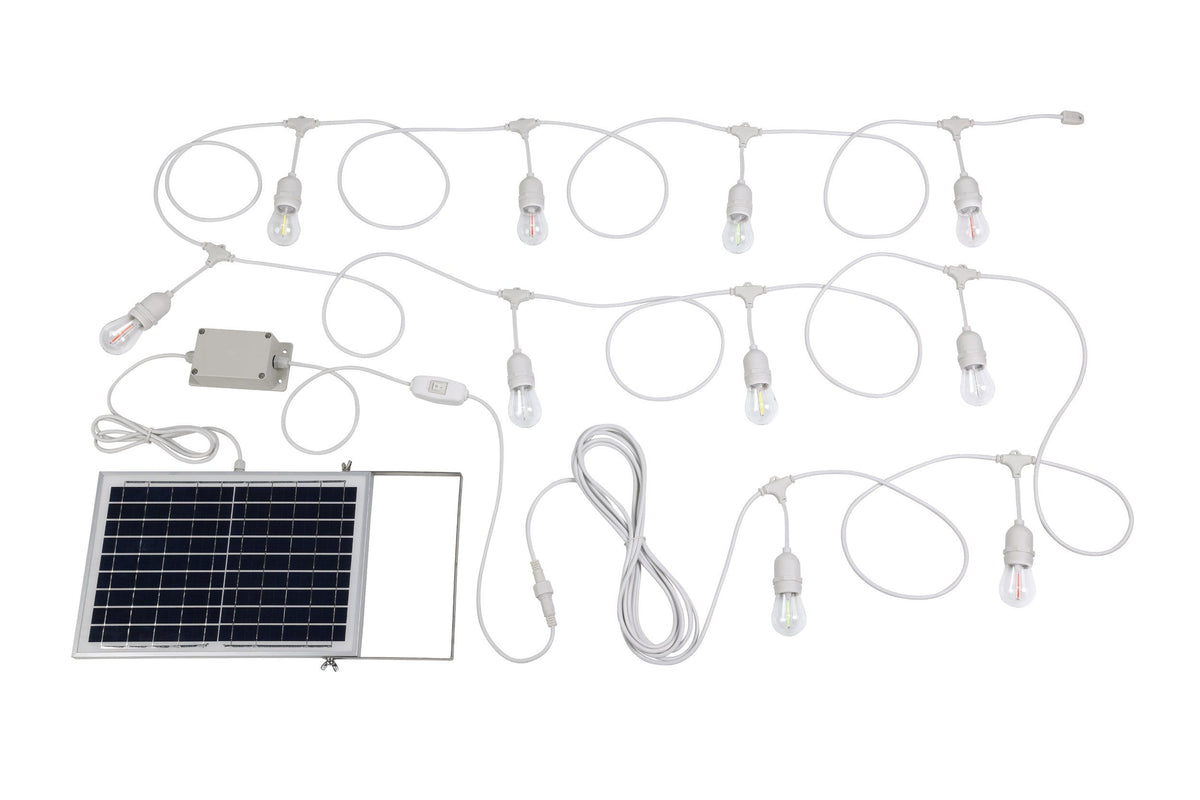White 10LT Solar Festoon Lighting Kit