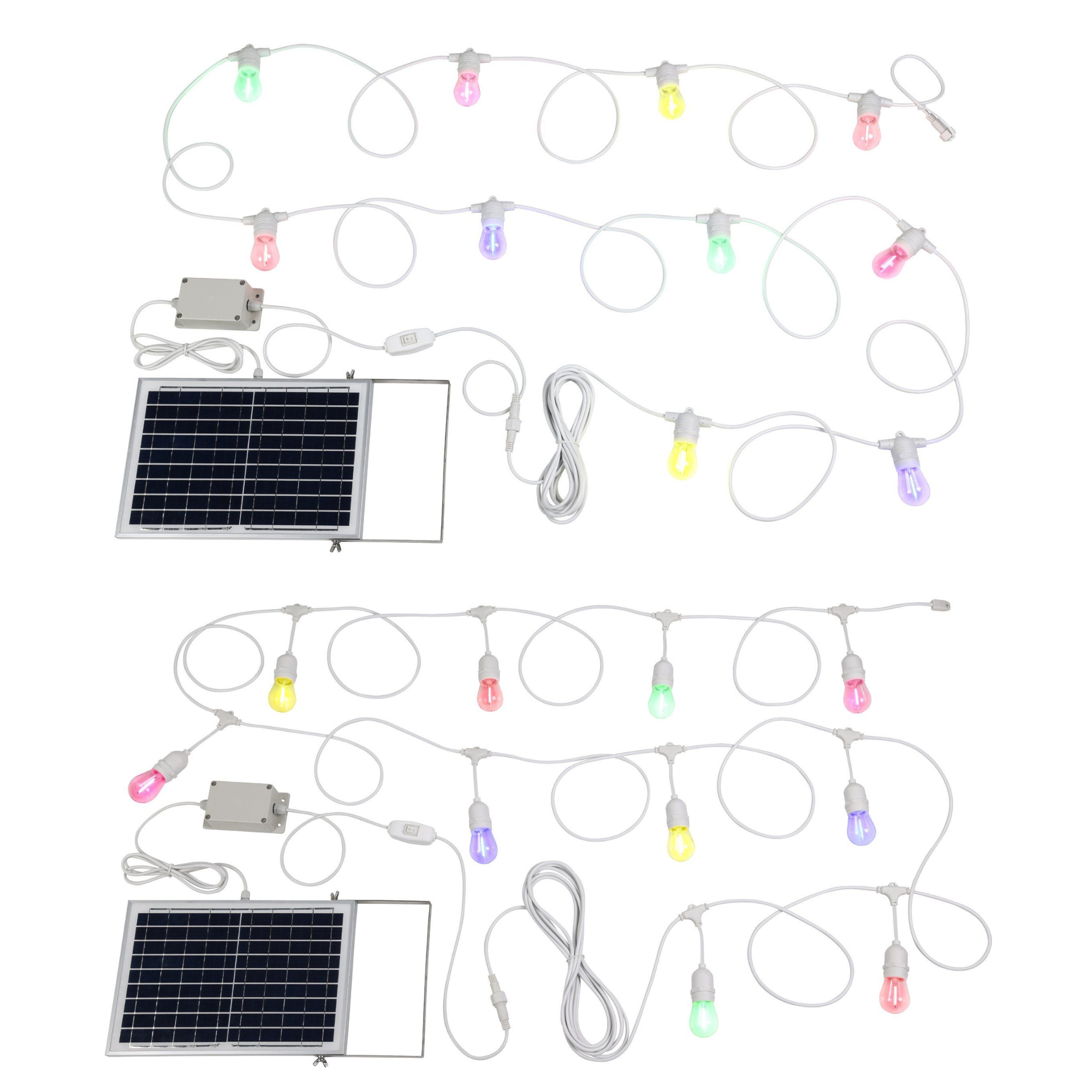 White 10LT Solar Festoon Lighting Kit