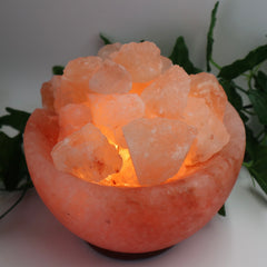Firebowl Shaped Salt Lamp with Salt Rocks