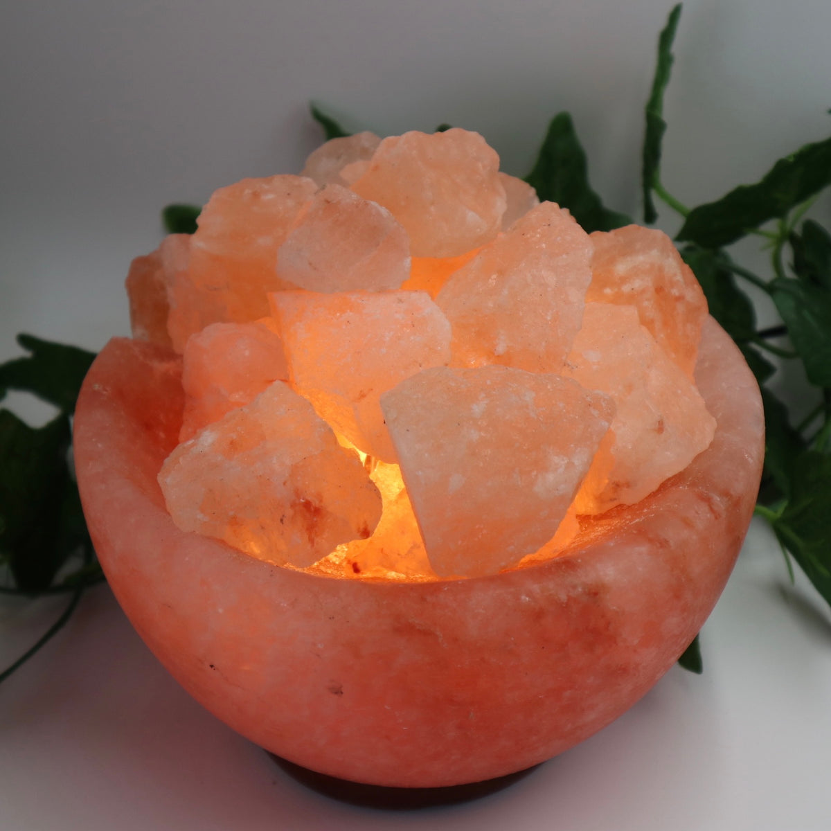 Firebowl Shaped Salt Lamp with Salt Rocks