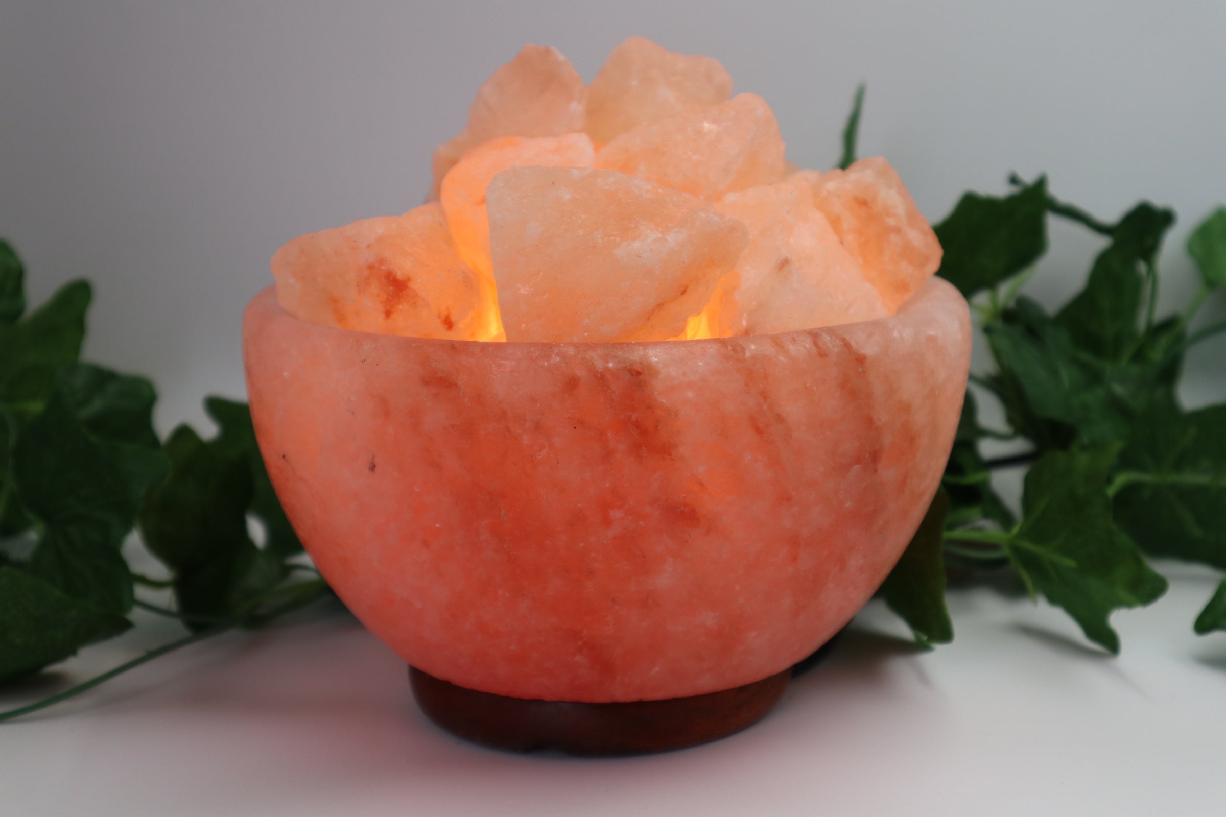 Firebowl Shaped Salt Lamp with Salt Rocks