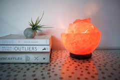 Firebowl Shaped Salt Lamp with Salt Rocks