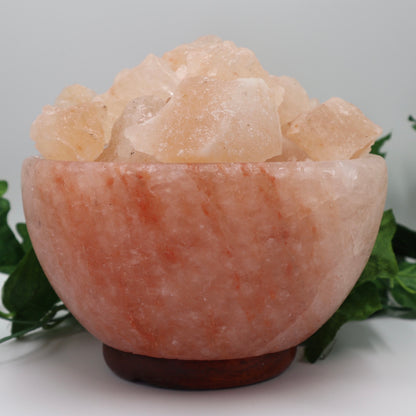 Firebowl Shaped Salt Lamp with Salt Rocks