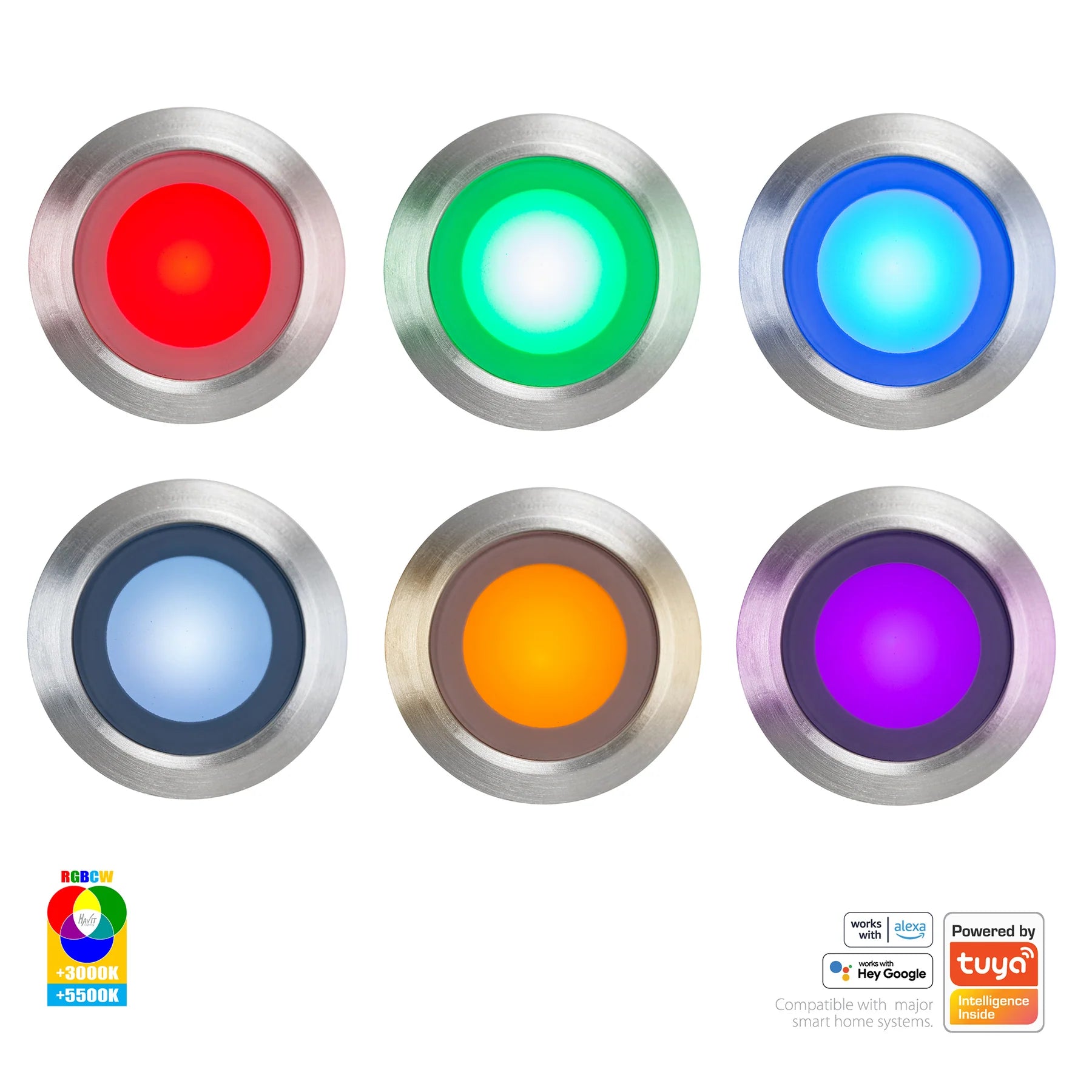 Flame 6LT DIY Deck Light Kit 316SS RGB