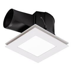 Flow 240 Exhaust Fan Square with LED Light White