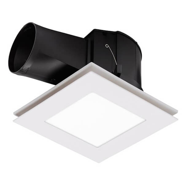 Flow 240 Exhaust Fan Square with LED Light White