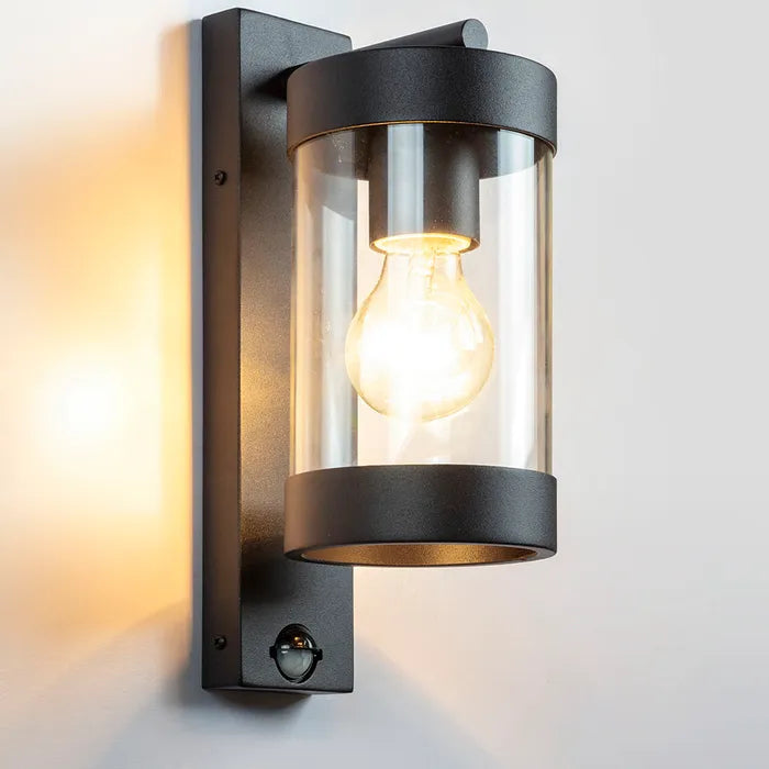 Frenchy Exterior Wall Light Black with Sensor
