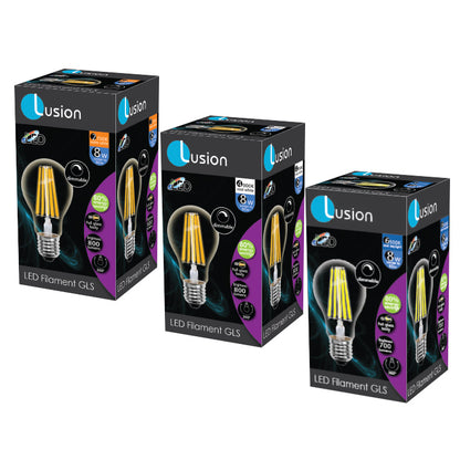 Filament GLS LED dimmable 8W E27 Globe