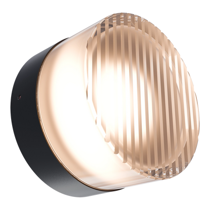 Gull Frosted or Ribbed Acrylic & Steel Wall Light