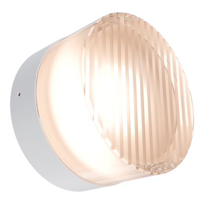 Gull Frosted or Ribbed Acrylic & Steel Wall Light