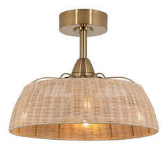 Harlow 20" DC Light Fan Gold & Rattan