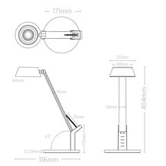 Hilda 8w LED Desk Lamp White Silver
