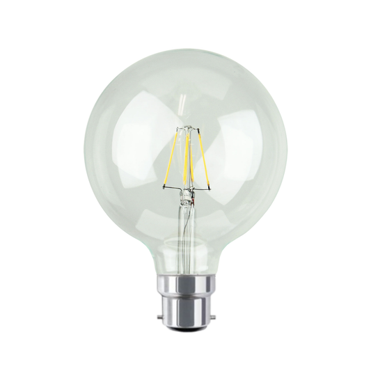 Clear 4w LED Filament G125 B22 Globe
