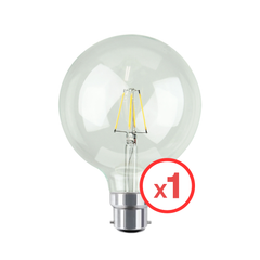 Clear 4w LED Filament G125 B22 Globe