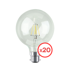 Clear 4w LED Filament G125 B22 Globe