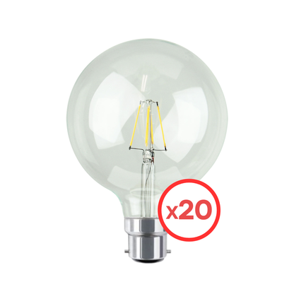 Clear 4w LED Filament G125 B22 Globe